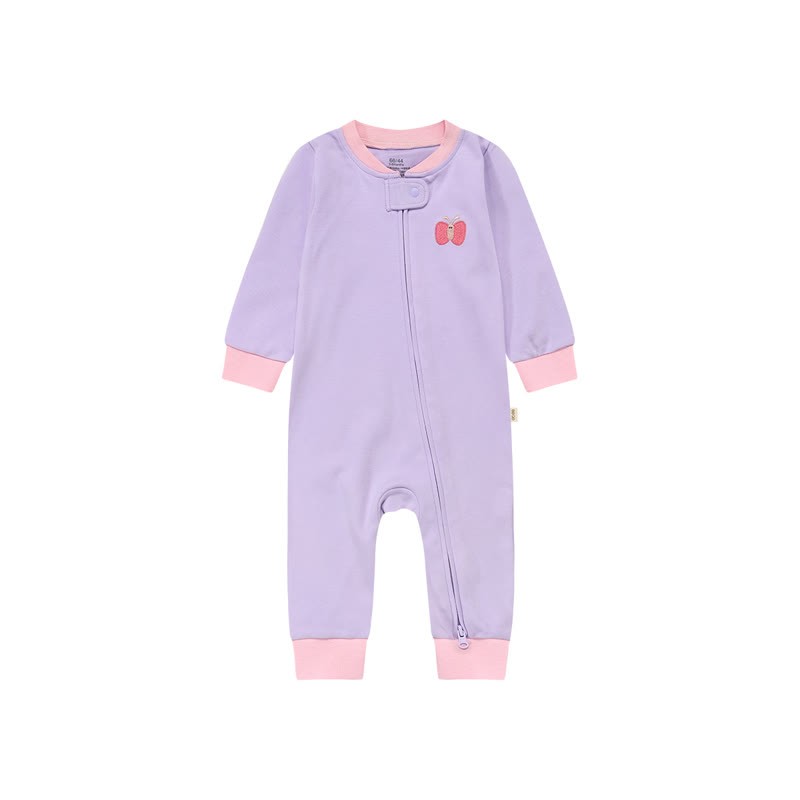 Body a maniche lunghe con zip e stampa a cartoni animati per neonati - Viola - 18-24 mesi - image 8