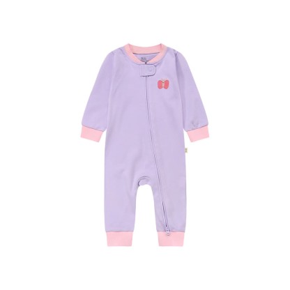 Body a maniche lunghe con zip e stampa a cartoni animati per neonati - Viola - 18-24 mesi - image 8