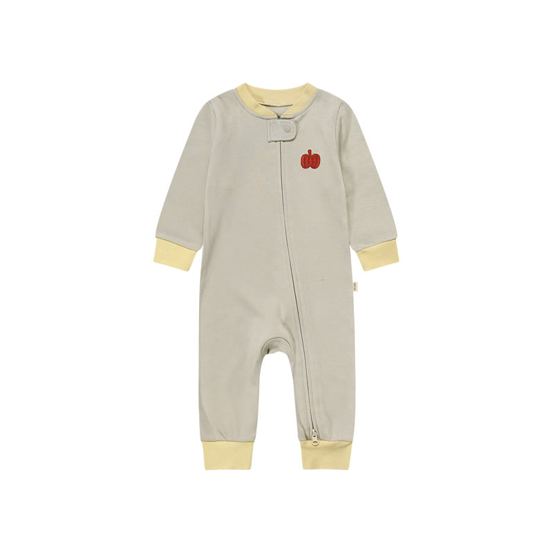 Body a maniche lunghe con zip e stampa a cartoni animati per neonati - Mela beige - 18-24 mesi - image 10