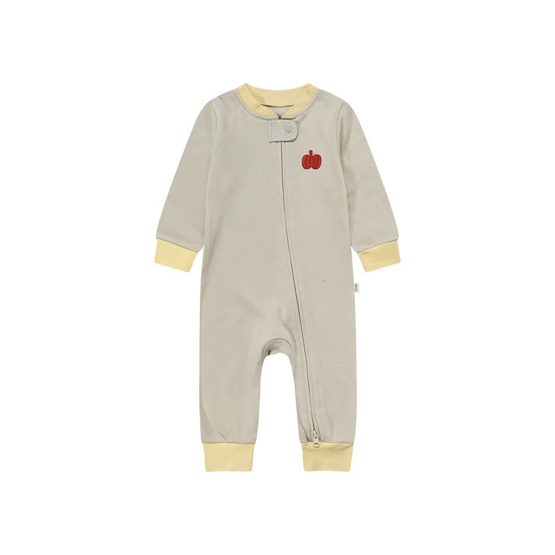 Body a maniche lunghe con zip e stampa a cartoni animati per neonati - Mela beige - 18-24 mesi - image 10