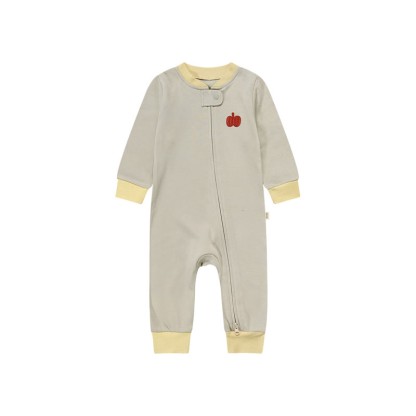 Body a maniche lunghe con zip e stampa a cartoni animati per neonati - Mela beige - 18-24 mesi - image 10