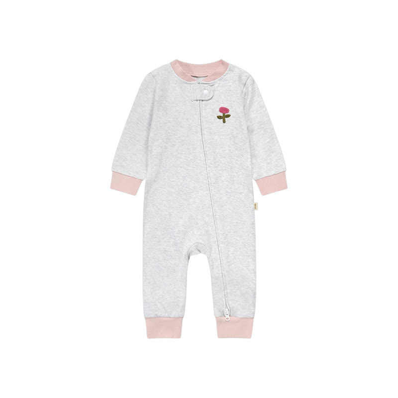 Body a maniche lunghe con zip e stampa a cartoni animati per neonati - Grigio - 18-24 mesi - image 11