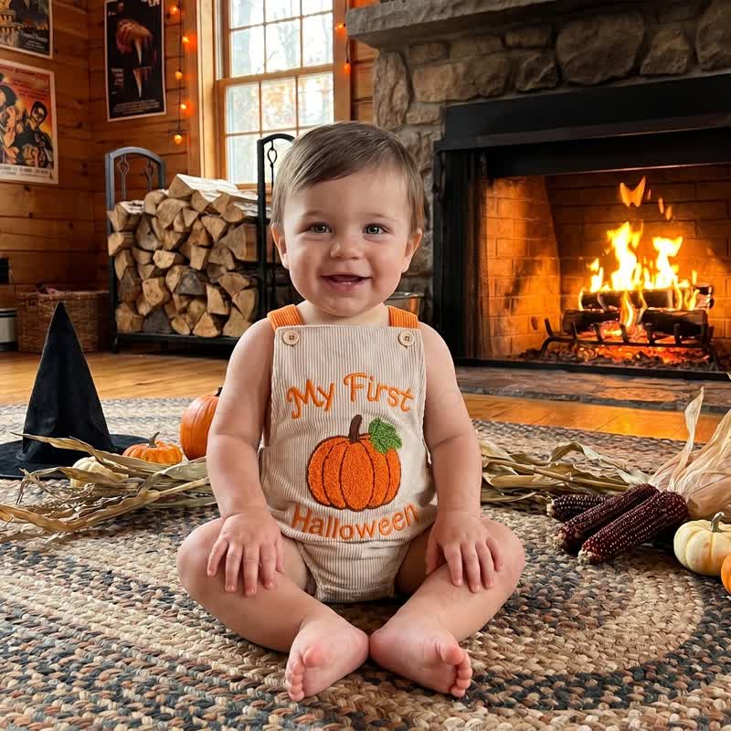 MY FIRST HALLOWEEN Baby Pumpkin Corduroy Bodysuit - image 7