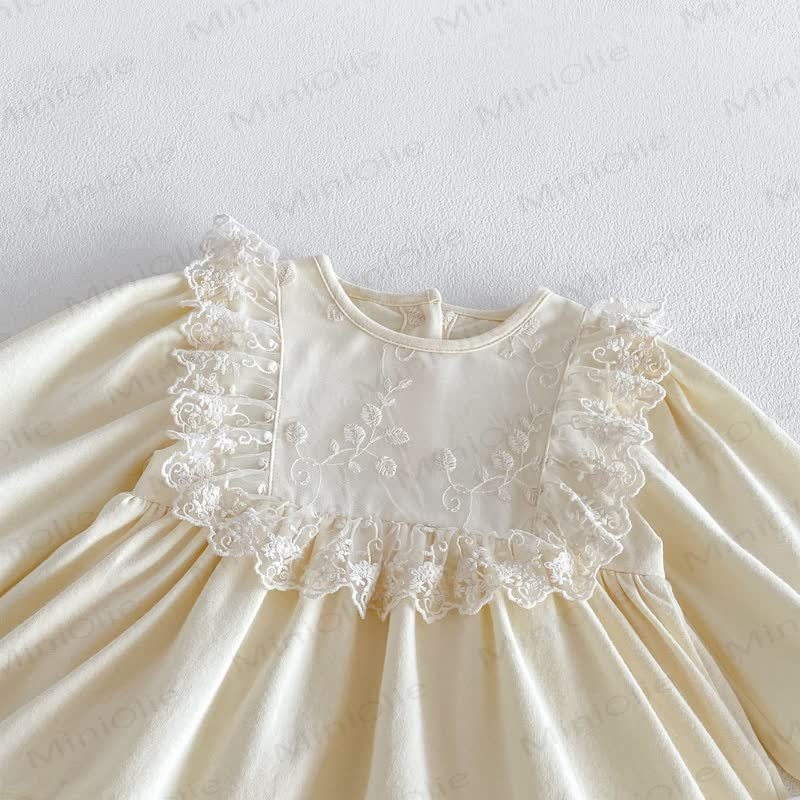 Baby Lace Skirted Bodysuit with Bonnet - image 10