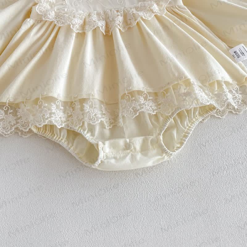 Baby Lace Skirted Bodysuit with Bonnet - image 13