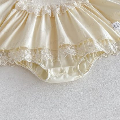 Baby Lace Skirted Bodysuit with Bonnet - image 13