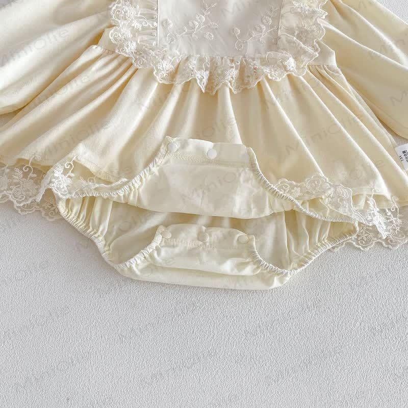Baby Lace Skirted Bodysuit with Bonnet - image 14