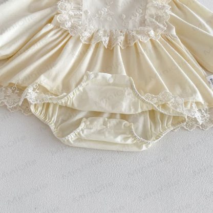 Baby Lace Skirted Bodysuit with Bonnet - image 14