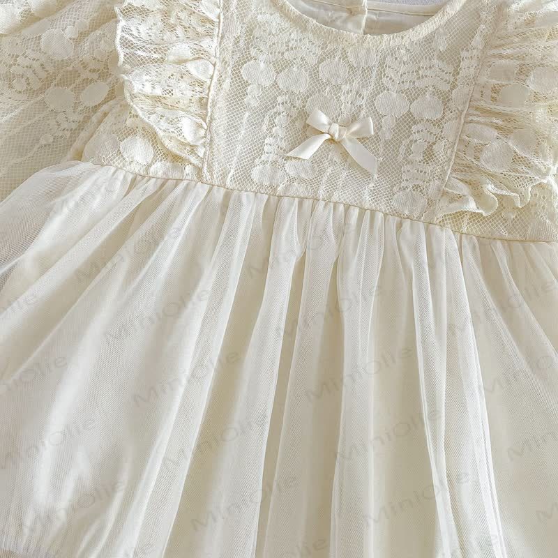 Baby Lace Tulle Puff Sleeve Skirted Bodysuit - image 10