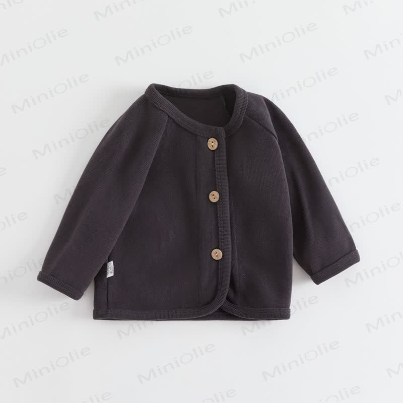 Cardigan in morbidissimo cotone con bottoni frontali - Grigio - 4-5T - image 6