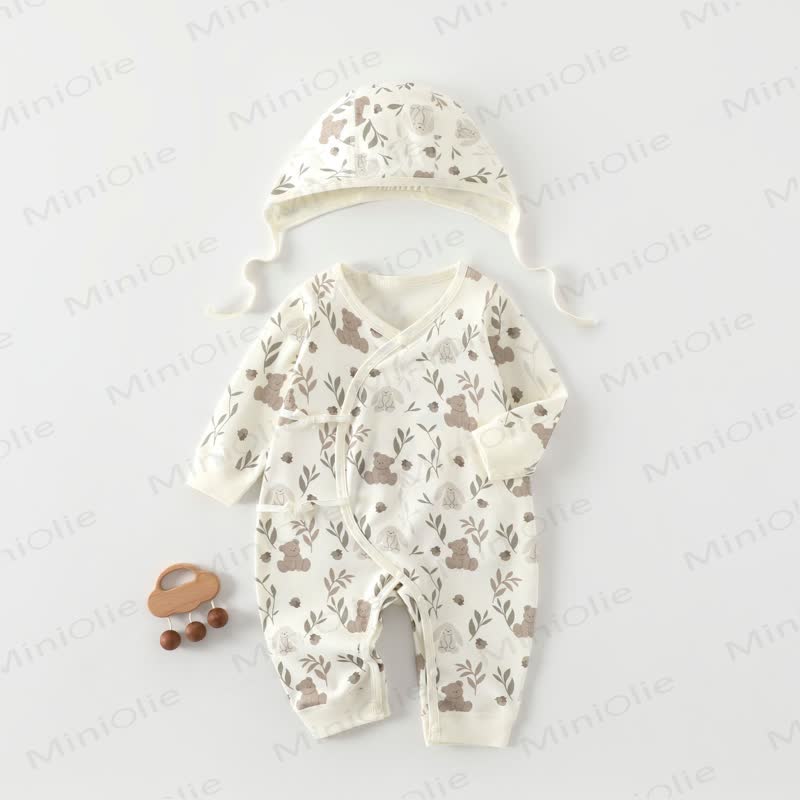 Tutina in morbido cotone con disegni animati - Orso beige - 3-6 mesi - image 1
