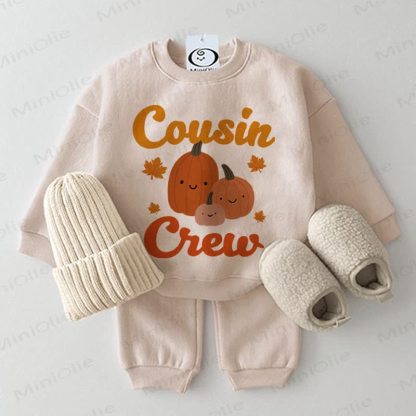 Completo felpa per neonati COUSIN CREW, composto da 2 pezzi. - Beige - 2-3T - image 1