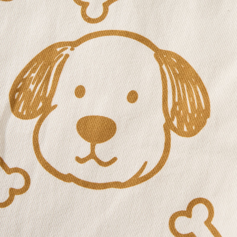 Salopette per neonati e bambini piccoli con tasca a forma di cane bianco e osso. - image 8