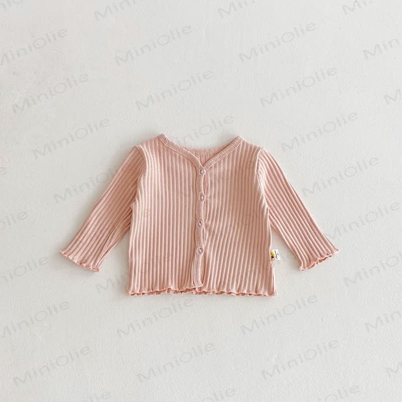 Cardigan in morbidissima maglia a coste con bottoni frontali - Rosa - 2-3T - image 5