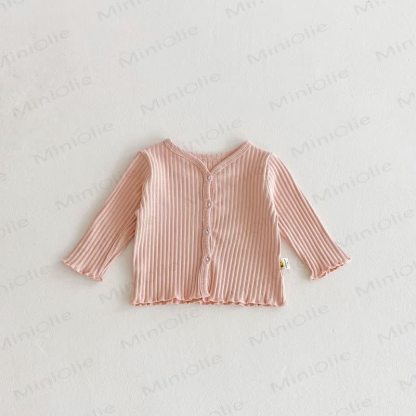 Cardigan in morbidissima maglia a coste con bottoni frontali - Rosa - 2-3T - image 5