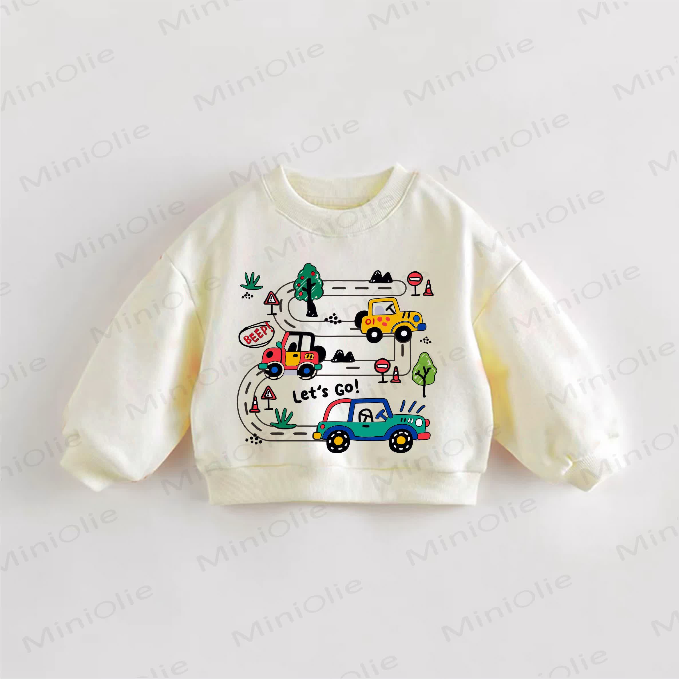 BEEP! ANDIAMO! Felpa color crema per neonati e bambini piccoli - Crema - 3-5T - image 1