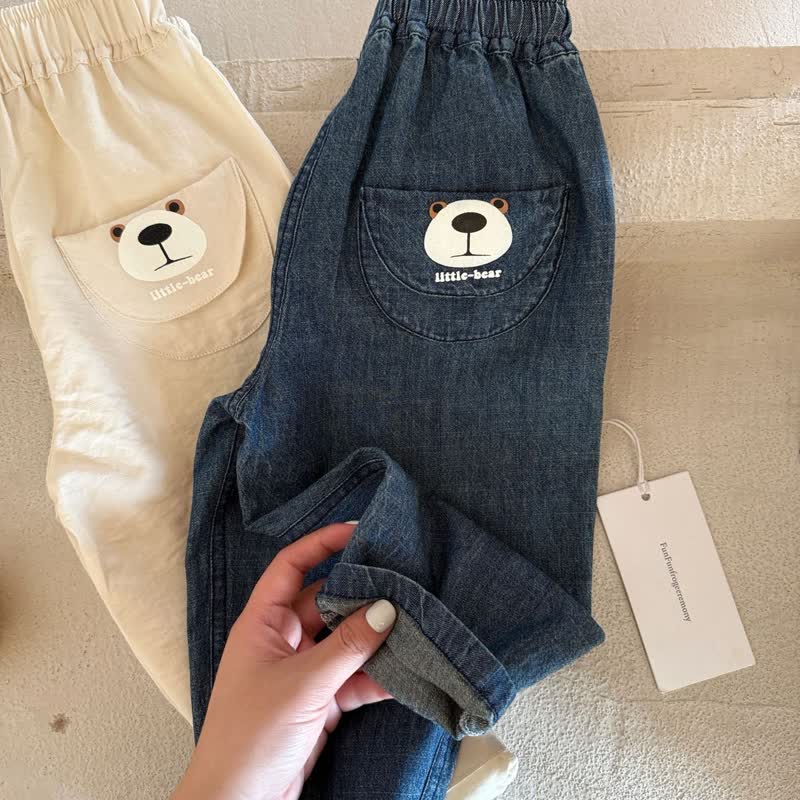 Pantaloni harem in denim comodi per bambina LITTLE-BEAR - image 6