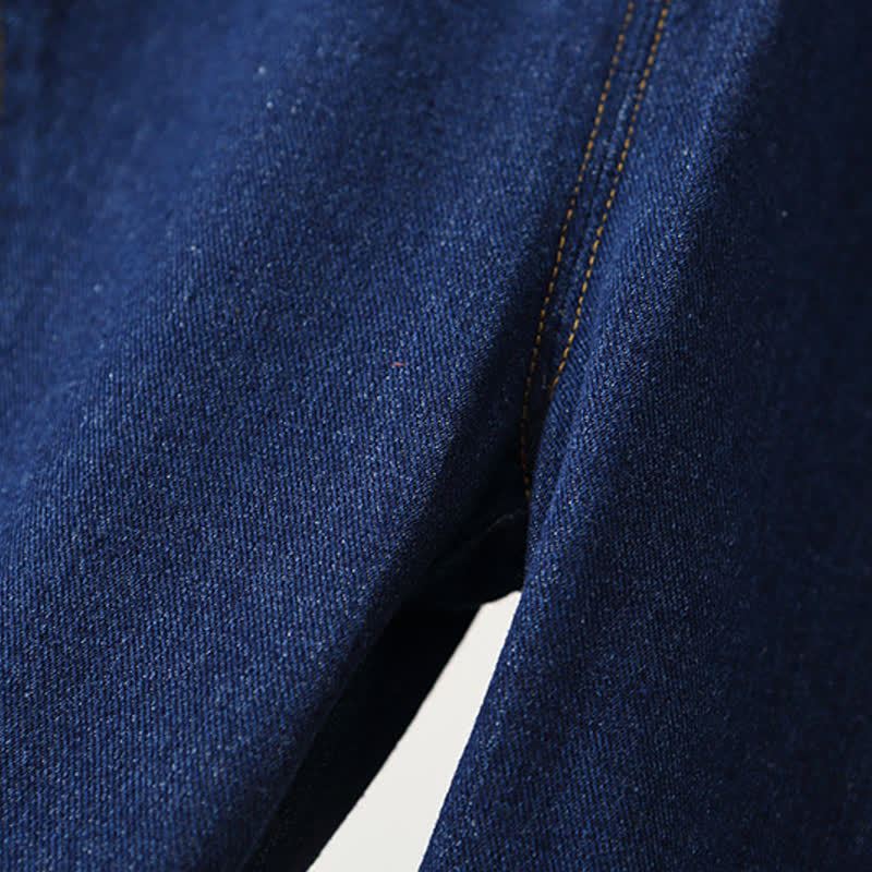 Salopette in denim blu navy per neonato con bottoni sul davanti - image 8