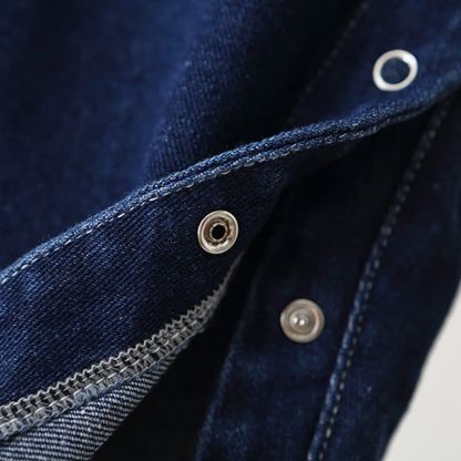 Salopette vintage in denim indaco con tasche per neonati e bambini piccoli - image 8