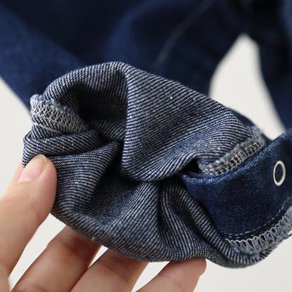 Salopette vintage in denim indaco con tasche per neonati e bambini piccoli - image 10