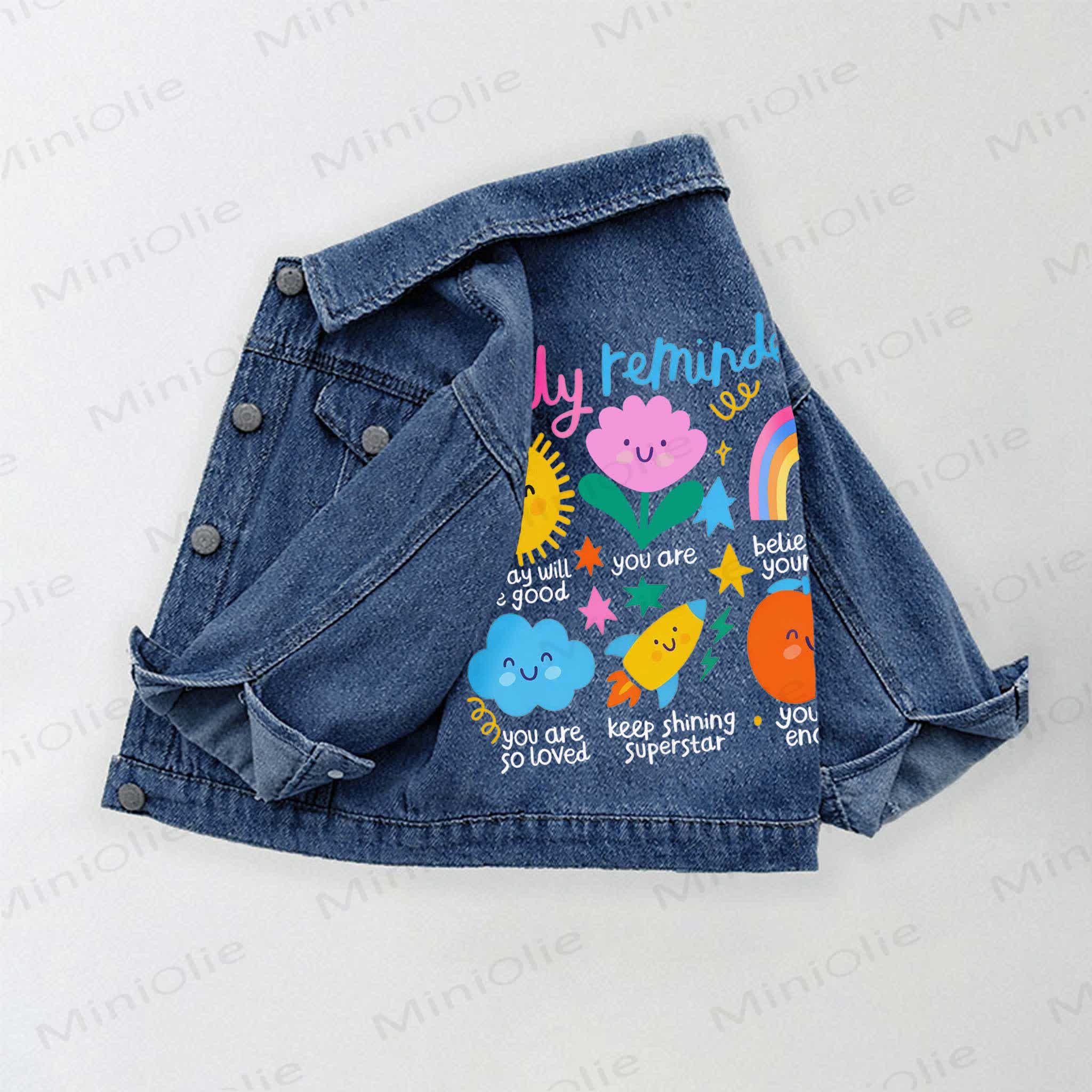Giacche di jeans per bambini con stampe a cartoni animati - Blu - 10-11T - image 1