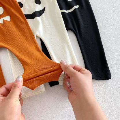 Tutina a coste tinta unita per neonati o salopette a tema Halloween con cappello - image 10