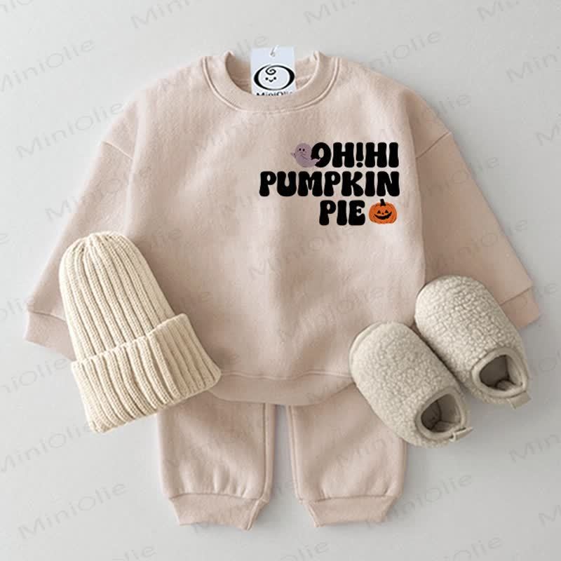 OH! CIAO TORTA DI ZUCCA Set felpa beige per neonati, 2 pezzi - Beige - 2-3T - image 1