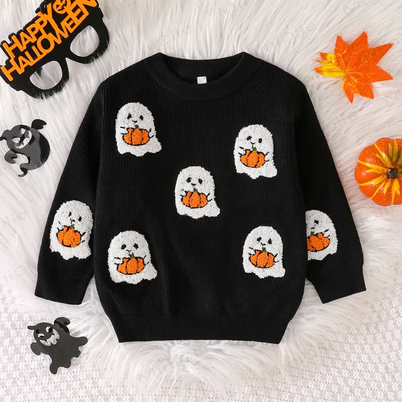 Maglioncino da neonato a tema fantasma di Halloween - Fantasma di zucca dappertutto - 3-4 anni - image 20