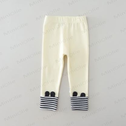 Leggings morbidissimi con risvolto a righe - Beige - 4-5T - image 5