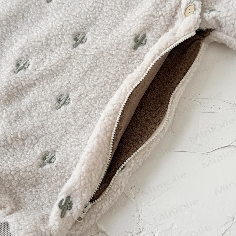 Tutina da neonato con cappuccio e stampa cactus - image 8
