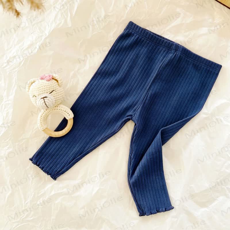 Leggings morbidissimi a coste con orlo a volant - Marina - 3-4 anni - image 8