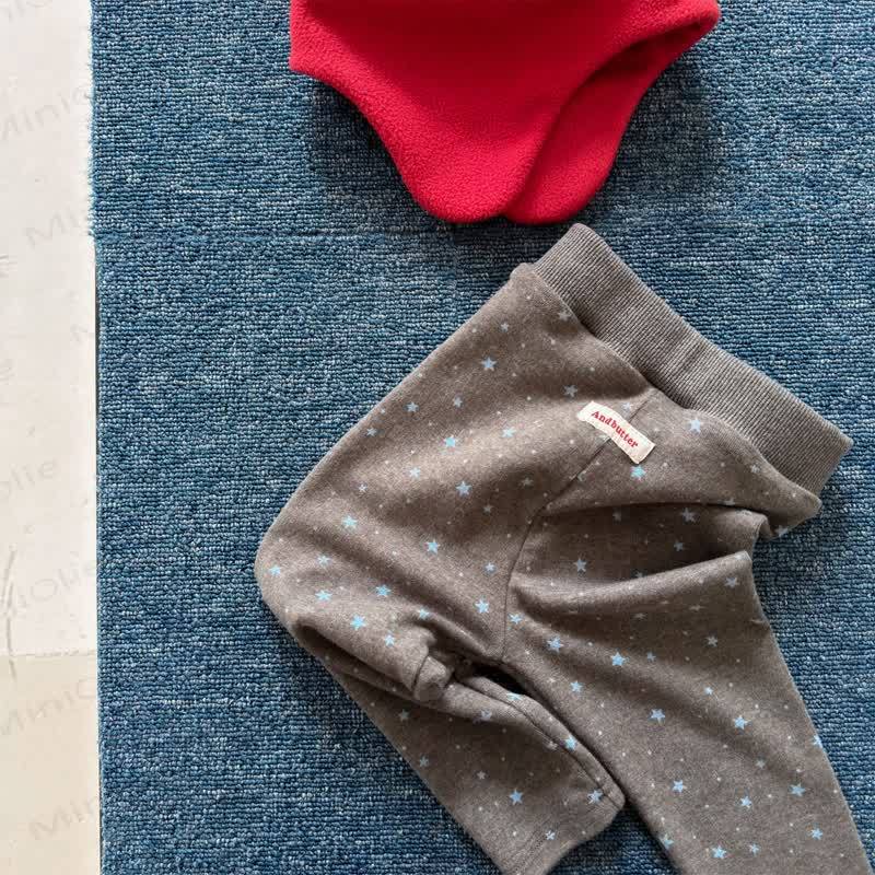 Leggings per neonati ANDBUTTER in morbido cotone con stampa a stelle - Grigio - 6-7T - image 10