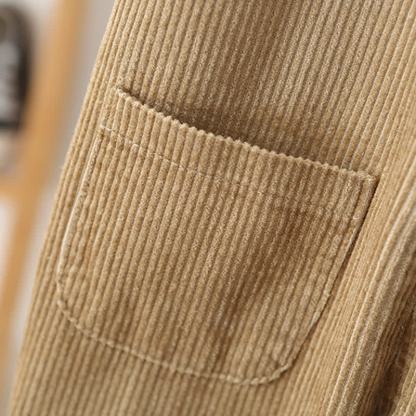Salopette per bambini in velluto a coste tinta unita, stile vintage, con bottoni sul davanti. - image 9