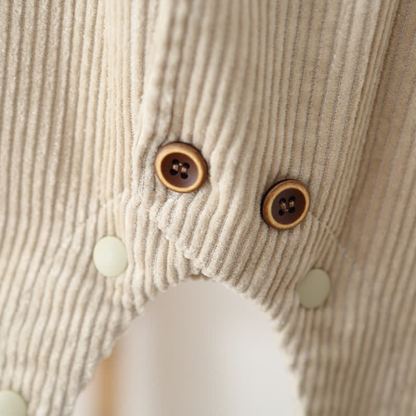 Salopette vintage in velluto a coste per neonati e bambini piccoli con bottoni sul davanti - image 8
