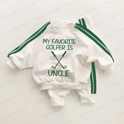 IL MIO GOLFER PREFERITO È LO ZIO Set da golf a righe per neonati e bambini piccoli, composto da 2 pezzi - Bianco e Blu - 3-5T - image 1