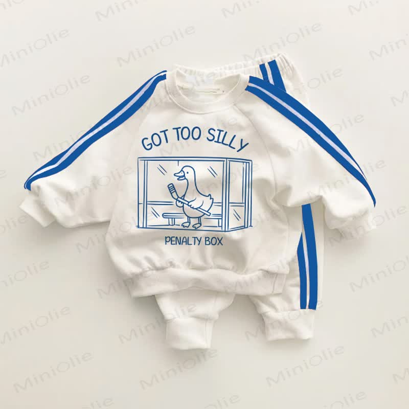 GOT TOO SILLY Completo da 2 pezzi a righe blu per neonati e bambini - Bianco e Blu - 3-5T - image 1