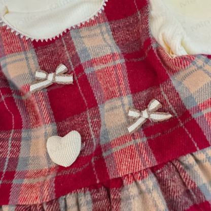 Vestitino a quadri rosso per bambina - image 4