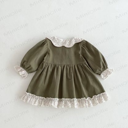 Vestitino da bambina con colletto a fiori e maniche a sbuffo. - image 8