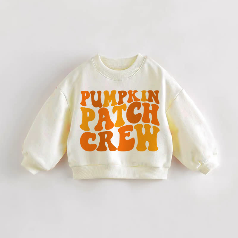 Felpa color crema con scritta "Pumpkin Patch Crew" per neonati e bambini piccoli - Crema - 3-5T - image 1