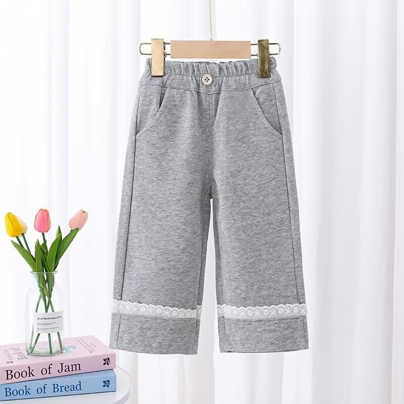 Pantaloni a gamba dritta per bambina - Grigio - 6-7T - image 3