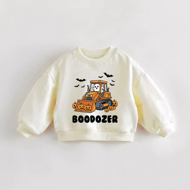 Felpa BOODOZER per neonati e bambini piccoli, colore crema zucca - Crema - 3-5T - image 1