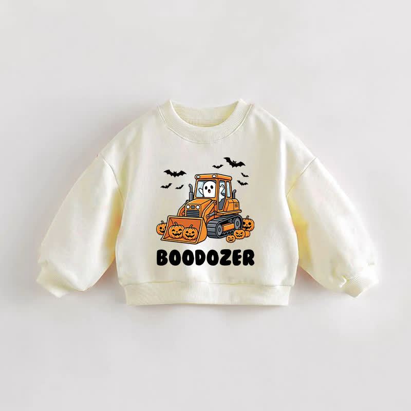 Felpa BOODOZER per neonati e bambini piccoli, colore crema zucca - Crema - 3-5T - image 1