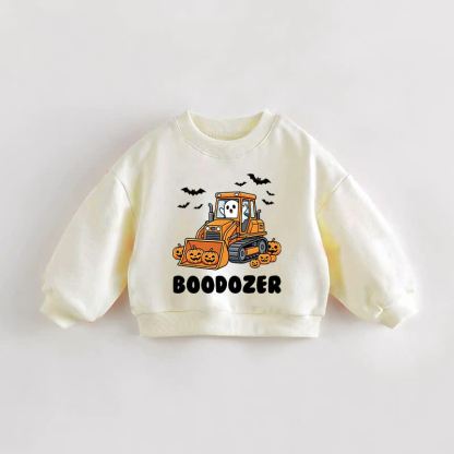 Felpa BOODOZER per neonati e bambini piccoli, colore crema zucca - Crema - 3-5T - image 1