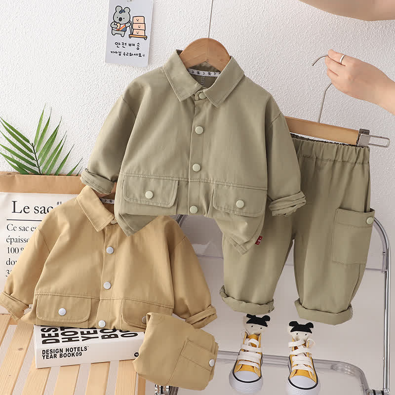 Completo da 2 pezzi per neonato/a: giacca casual utility e pantaloni cargo. - image 1