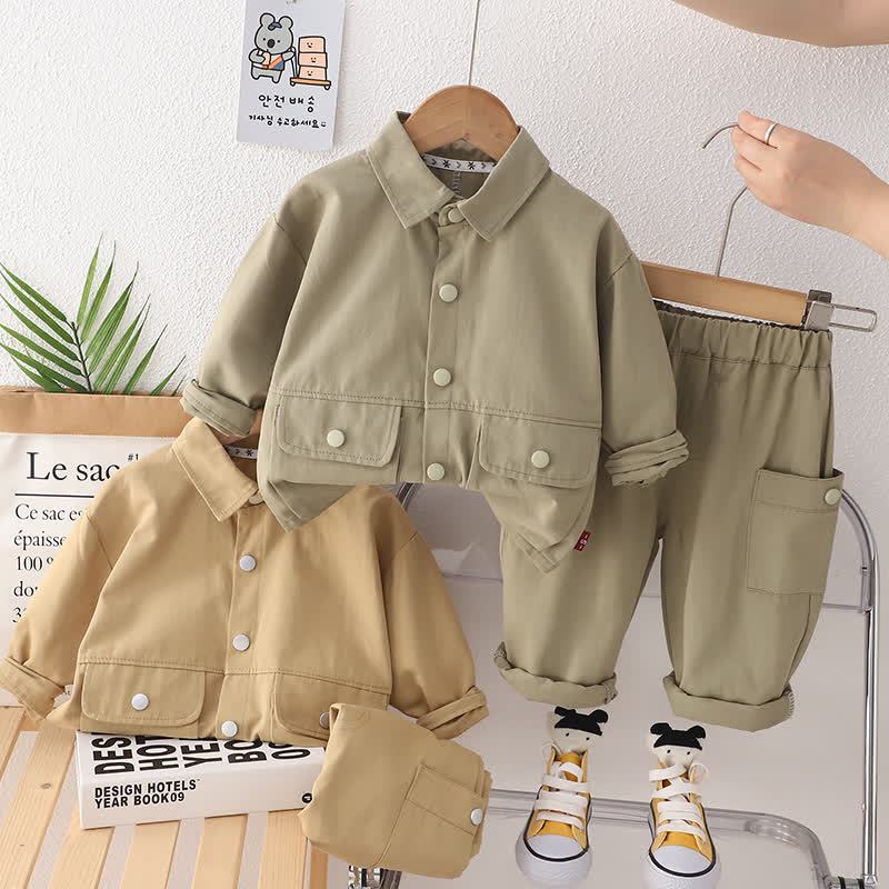 Completo da 2 pezzi per neonato/a: giacca casual utility e pantaloni cargo. - image 1