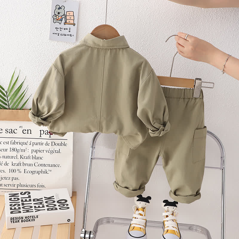 Completo da 2 pezzi per neonato/a: giacca casual utility e pantaloni cargo. - image 4