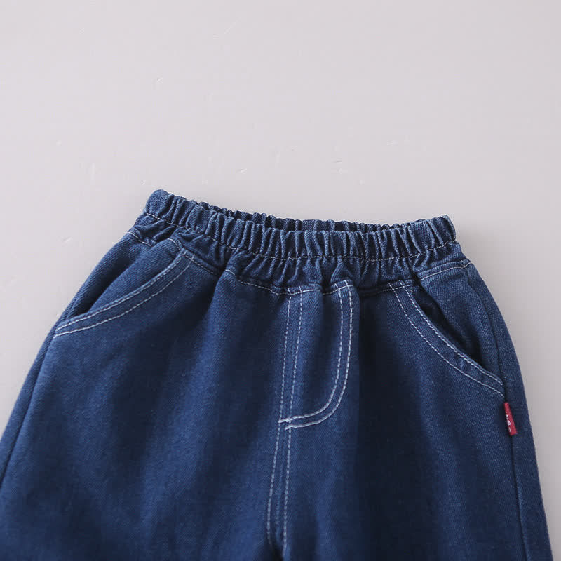 Completo casual da 3 pezzi per neonati e bambini piccoli: gilet e pantaloni in denim. - image 12