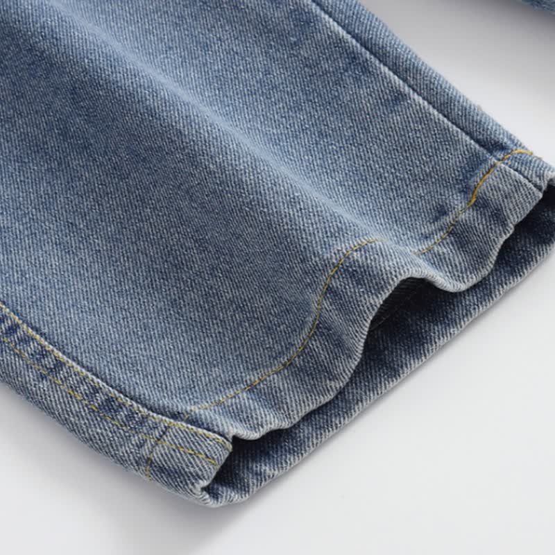 Salopette in denim con orsetto e tasca per neonati e bambini - image 6