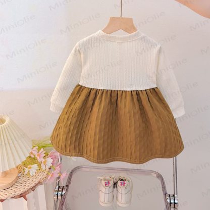Cardigan-vestitino per bambina con fiocco a cuore - image 3