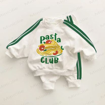 Set da 2 pezzi a righe verdi per neonati e bambini piccoli PASTA CLUB - Bianco e Verde - 3-5T - image 1